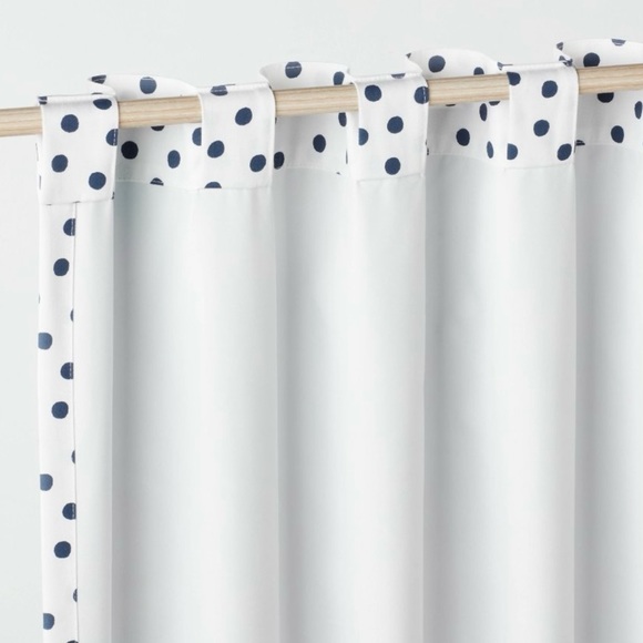 84” Blackout Navy Dot Curtain Panels Pillowfort (set of 4!) - Picture 4 of 6